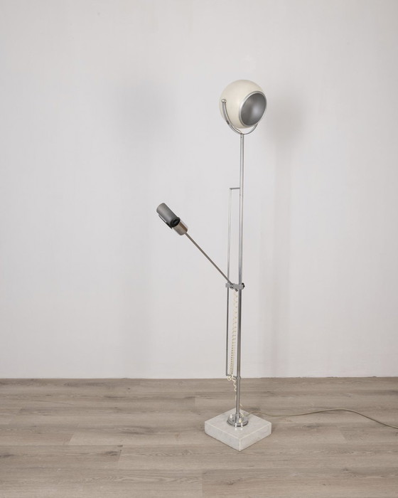 Image 1 of Vintage 70S White Adjustable Floor Lamp Italian Design 