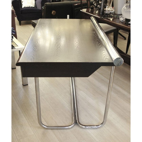 Image 1 of Vintage desk in tubular chrome metal and wood, Italy 1970