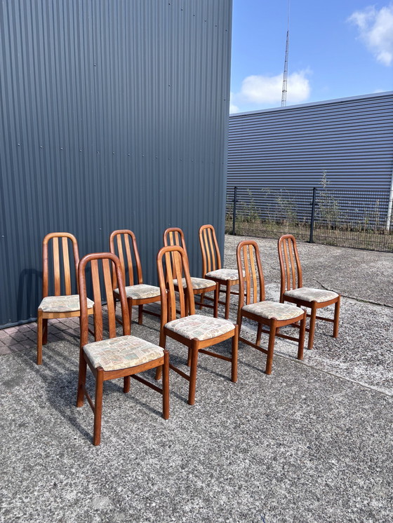 Image 1 of 8 X Vintage Dining Chairs Teak