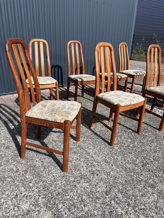 Image 1 of 8 X Vintage Dining Chairs Teak