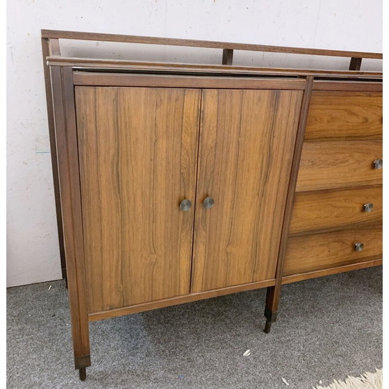 Image 1 of Mid-century rosewood sideboard with black mirror top by Carlo di Carli for Luigi Sormani, Italy 1964