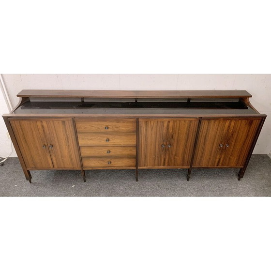Image 1 of Mid-century rosewood sideboard with black mirror top by Carlo di Carli for Luigi Sormani, Italy 1964