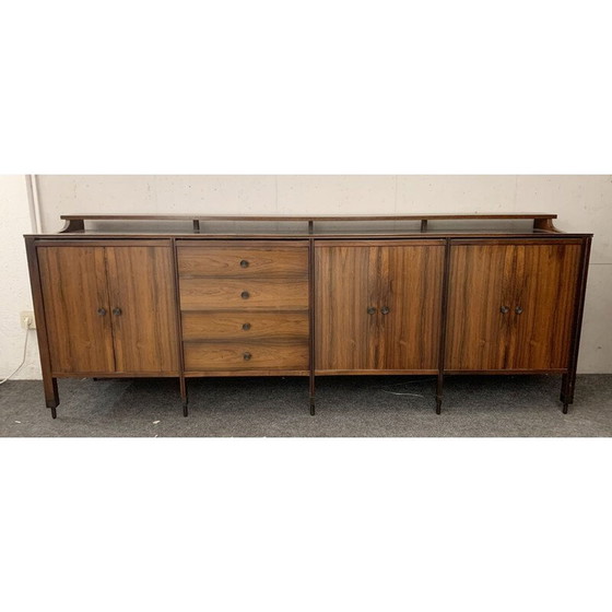 Image 1 of Mid-century rosewood sideboard with black mirror top by Carlo di Carli for Luigi Sormani, Italy 1964
