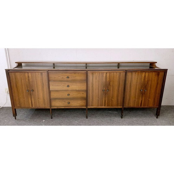Image 1 of Mid-century rosewood sideboard with black mirror top by Carlo di Carli for Luigi Sormani, Italy 1964
