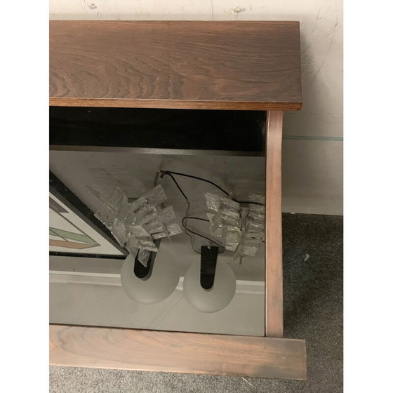 Image 1 of Mid-century rosewood sideboard with black mirror top by Carlo di Carli for Luigi Sormani, Italy 1964