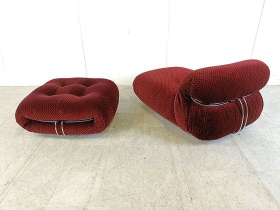 Image 1 of Cassina by Afra & Tobia Scarpa Soriana lounge chair with ottoman