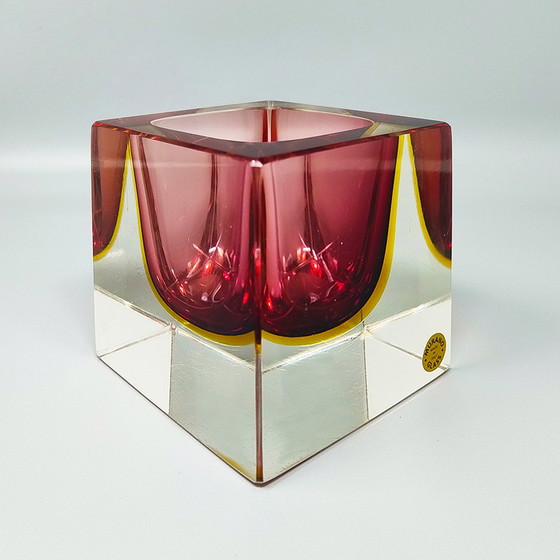 Image 1 of 1960s Stunning Large Murano Pink Ashtray or Catch-All By Flavio Poli for Seguso