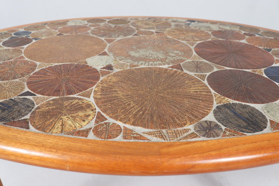 Image 1 of Coffee table made of teak & ceramic by Tue Poulsen for Haslev Møbelsnedkeri, Denmark, 1960s