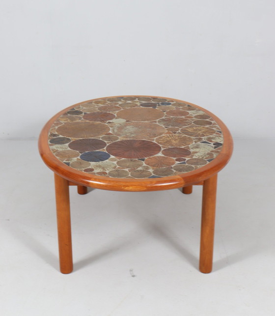 Image 1 of Coffee table made of teak & ceramic by Tue Poulsen for Haslev Møbelsnedkeri, Denmark, 1960s