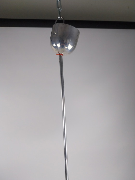 Image 1 of  1 X Yellow White Glass Ceiling Light 1960'S Czech 60Cm Beautiful Graphic Drawing. 52 Cm Diameter 70 Cm High