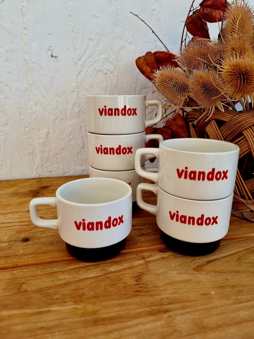 Set Of 6 Moulin Des Loups Viandox Cups