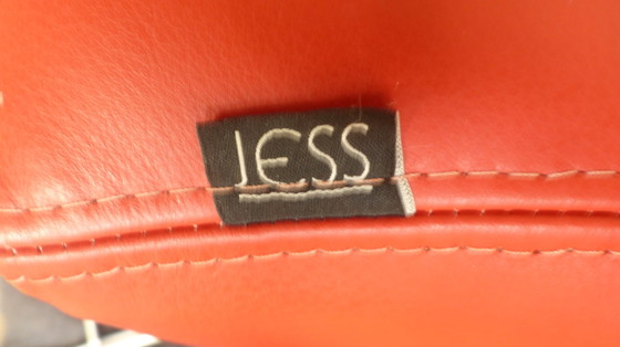 Image 1 of 2x Jess Design brick red leather armchairs