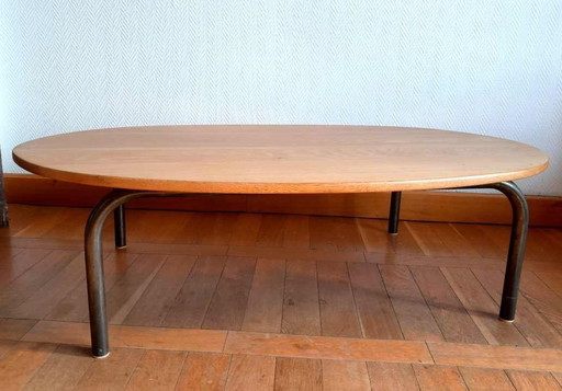 Vintage Guariche Style Solid Oak Coffee Table