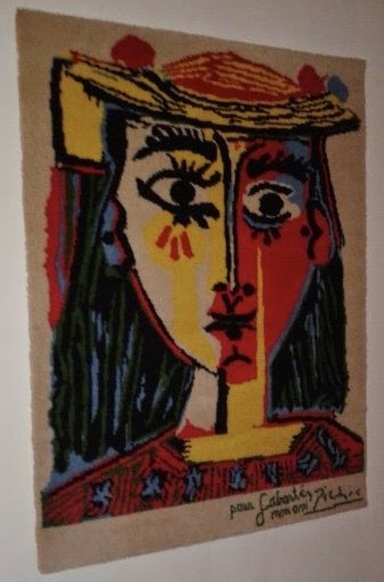 Image 1 of Picasso: Portrait De Femme Au Chapeau À Pompons Et Au Corsage Imprimé