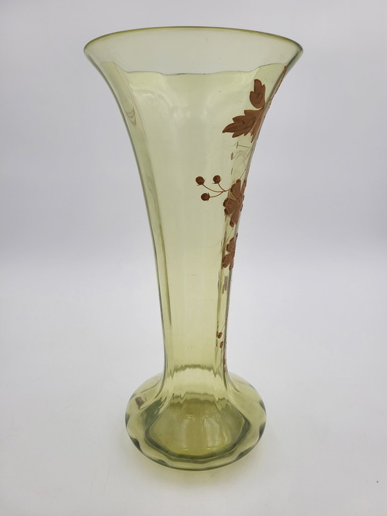 Image 1 of Pale Green Art Deco Fan Vase