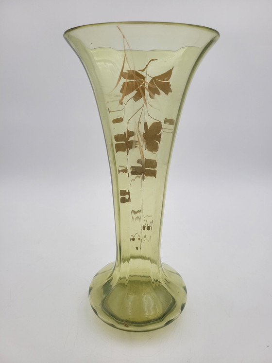 Image 1 of Pale Green Art Deco Fan Vase