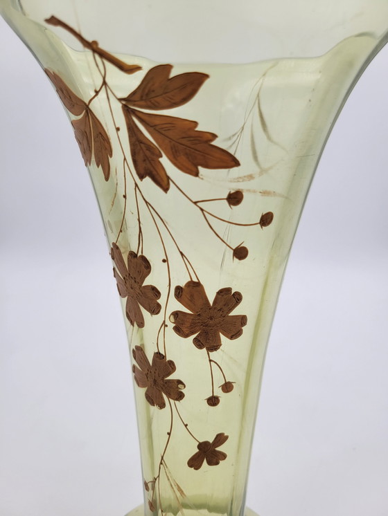 Image 1 of Pale Green Art Deco Fan Vase