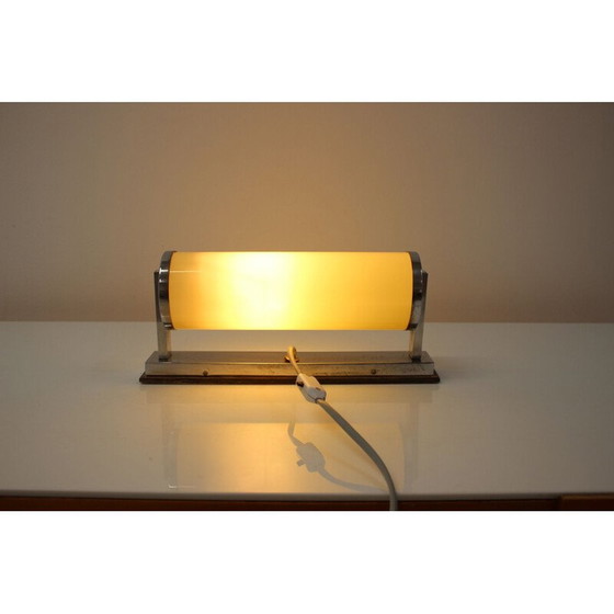 Image 1 of Vintage Bauhaus wall lamp in chrome and glass, Czechoslovakia 1930