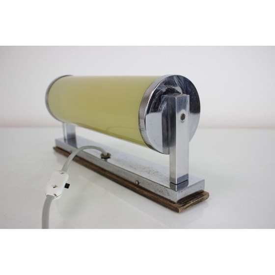 Image 1 of Vintage Bauhaus wall lamp in chrome and glass, Czechoslovakia 1930
