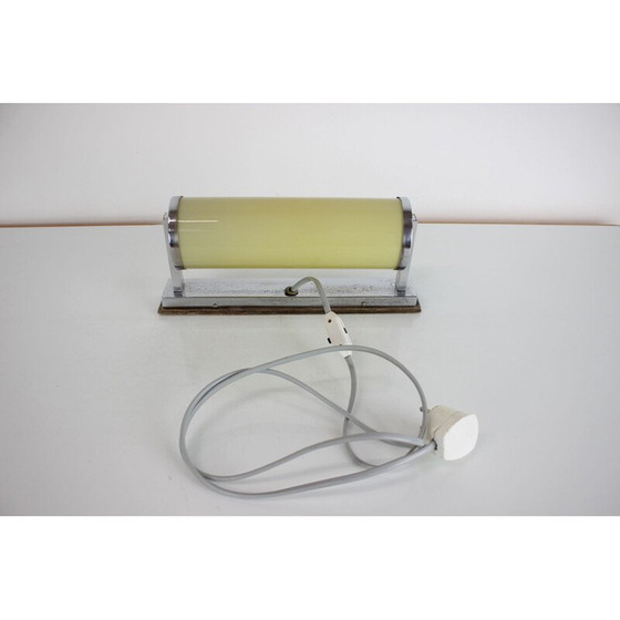 Image 1 of Vintage Bauhaus wall lamp in chrome and glass, Czechoslovakia 1930