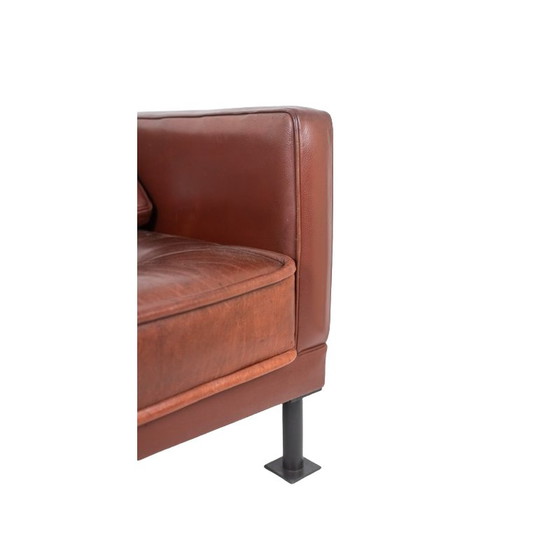 Image 1 of Vintage 3-seater "Orwell" rectangular leather sofa by Christian Duc, France 1983