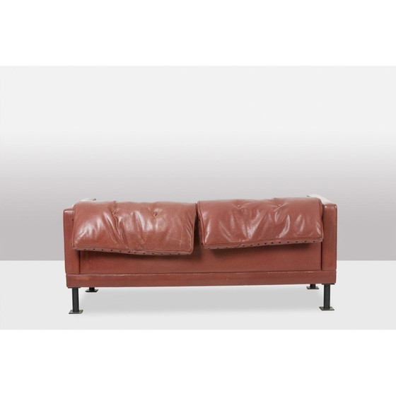 Image 1 of Vintage 3-seater "Orwell" rectangular leather sofa by Christian Duc, France 1983
