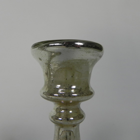 Image 1 of Set Of 2 Quicksilver Candlesticks, circa 1900 (Armorial Silver)