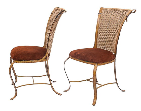 Image 1 of Set Of 4 Chairs By Jacques Adnet