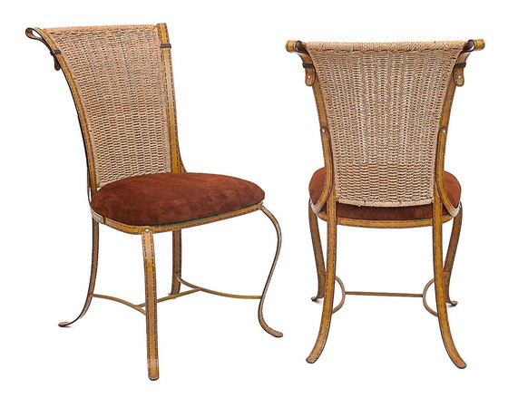 Image 1 of Set Of 4 Chairs By Jacques Adnet