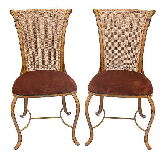 Image 1 of Set Of 4 Chairs By Jacques Adnet