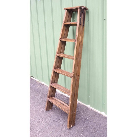 Image 1 of Vintage wooden painter's ladder, 1900