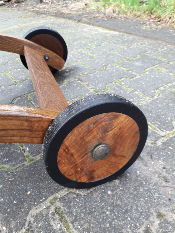 Image 1 of Summer Garden teak deckchairs with wheels, collapsible