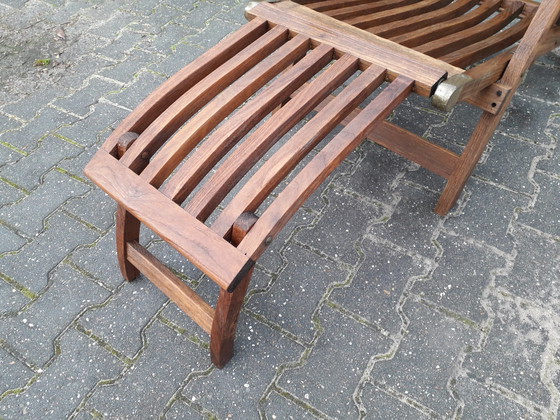 Image 1 of Summer Garden teak deckchairs with wheels, collapsible