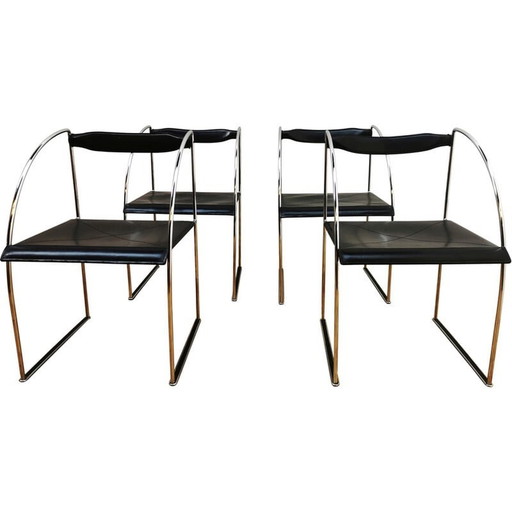 Set of 4 vintage Patoz chairs by Francesco Soro for Icf, Italy