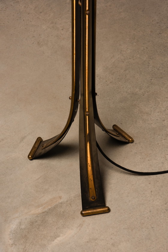 Image 1 of Rare 1950s brass SPUTNIK floor lamp