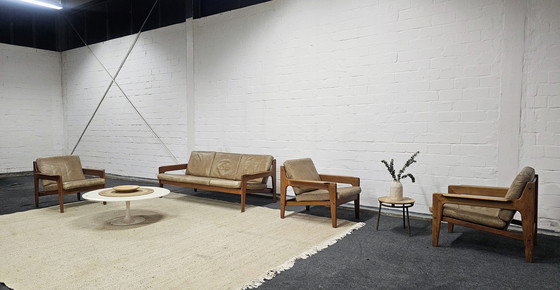 Image 1 of Arne Wahl Iversen Mid - Century Seating Group 60S Sofa Armchair Chair Teak Arm Chairs Easy Chair