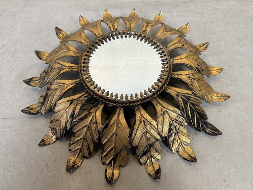 Lampada/specchio vintage 'Sunburst'.  