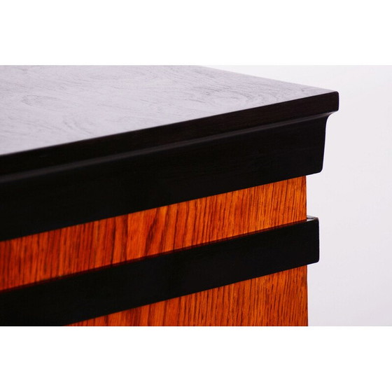 Image 1 of Vintage Art Deco pedestal in beech and oak veneer, Czechoslovakia 1920