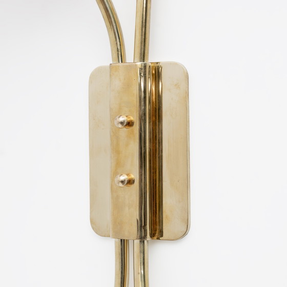 Image 1 of 2x Tulips Murano Glass And Brass Sconces