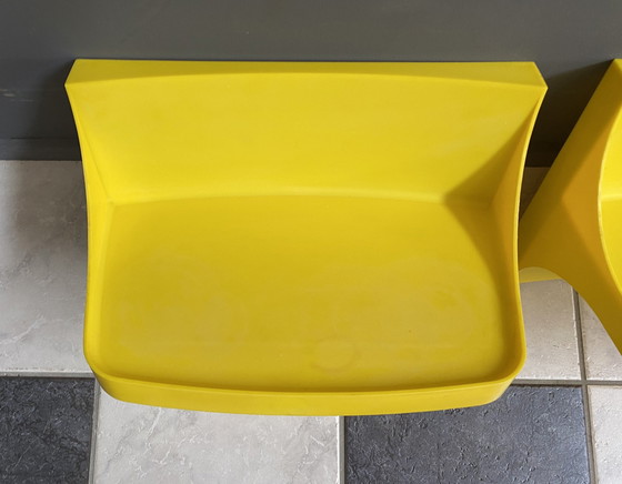 Image 1 of Yellow Plastic Wall Shelves 1970S