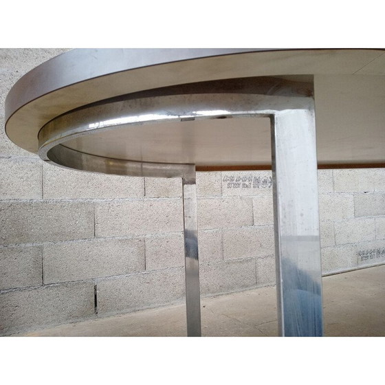 Image 1 of Vintage table in half circle in chromed metal