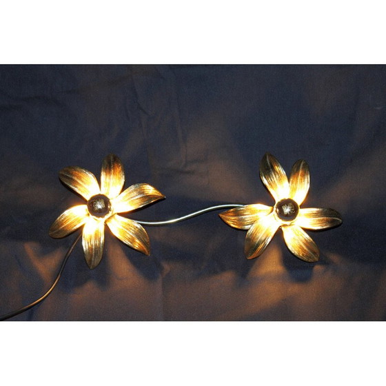 Image 1 of Vintage gilded brass wall lamp by Willy Daro, 1970