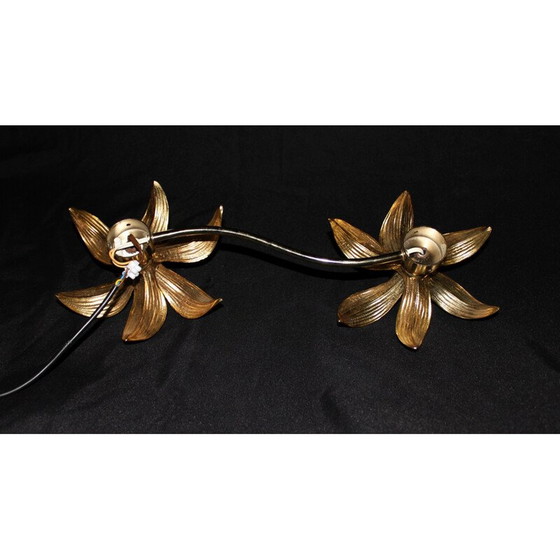 Image 1 of Vintage gilded brass wall lamp by Willy Daro, 1970