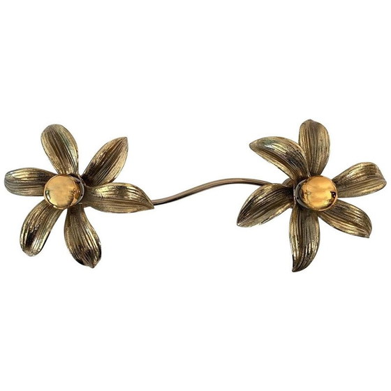 Image 1 of Vintage gilded brass wall lamp by Willy Daro, 1970