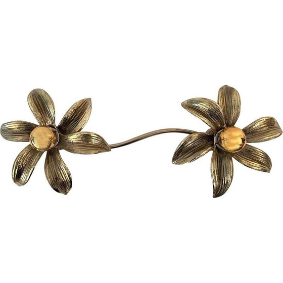 Image 1 of Vintage gilded brass wall lamp by Willy Daro, 1970