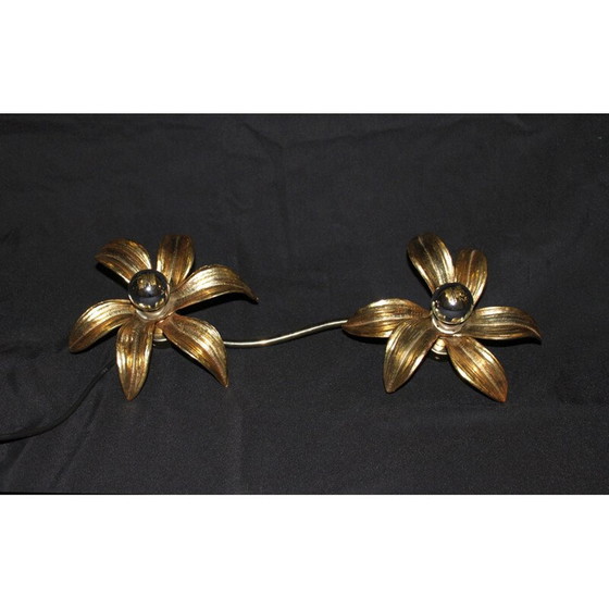 Image 1 of Vintage gilded brass wall lamp by Willy Daro, 1970