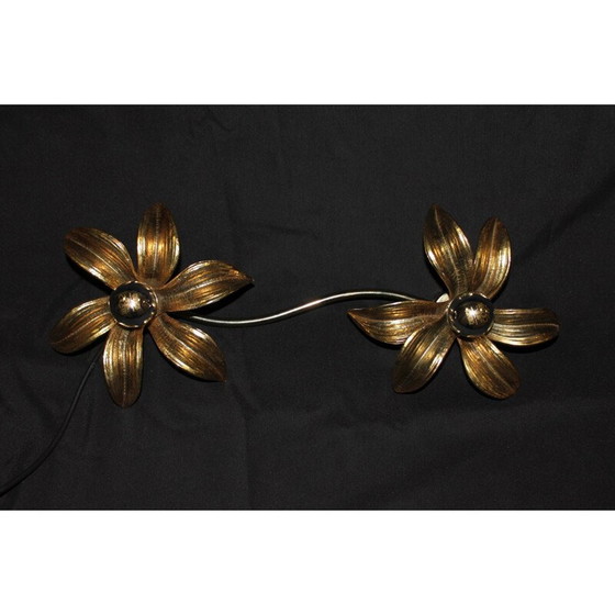 Image 1 of Vintage gilded brass wall lamp by Willy Daro, 1970