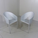 2 X Philip Starck Costes Aluminio chairs for Driade Aleph 1988