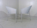 2 X Philip Starck Costes Aluminio chairs for Driade Aleph 1988