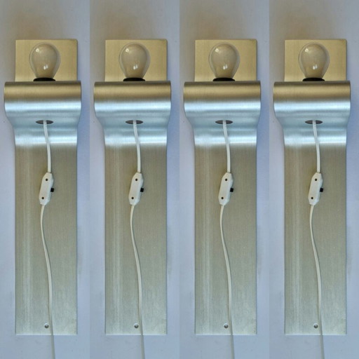 Set of four mid-century wall lamps, Italy 1980s